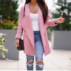 ChicWish Pink Cascading Cardigan /Sweater Coat  small